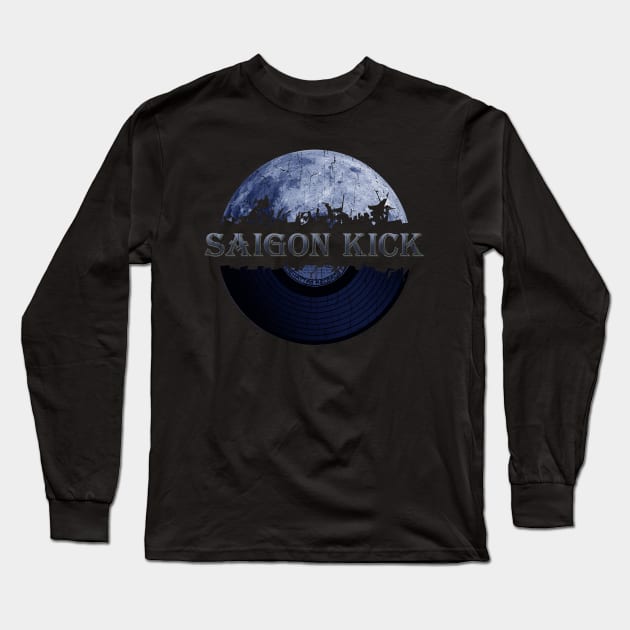 Saigon Kick blue moon vinyl Long Sleeve T-Shirt by hany moon